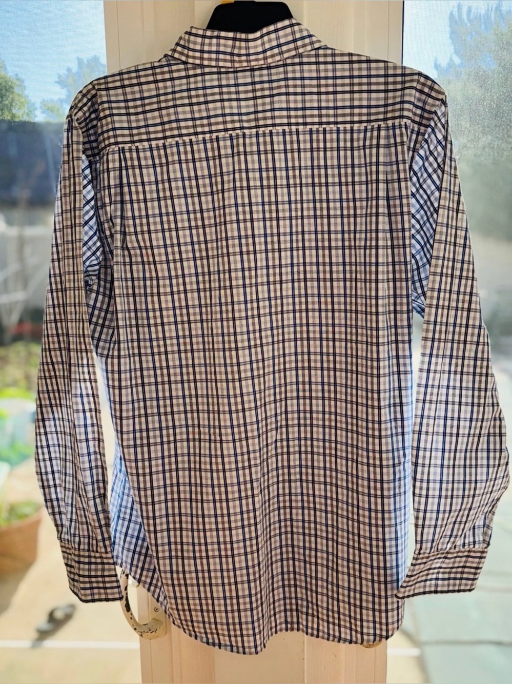 Sonoma Lifestyle Plaid Button Front Shirt Cotton Long Sleeve Men’s Large Blue - Picture 2 of 10